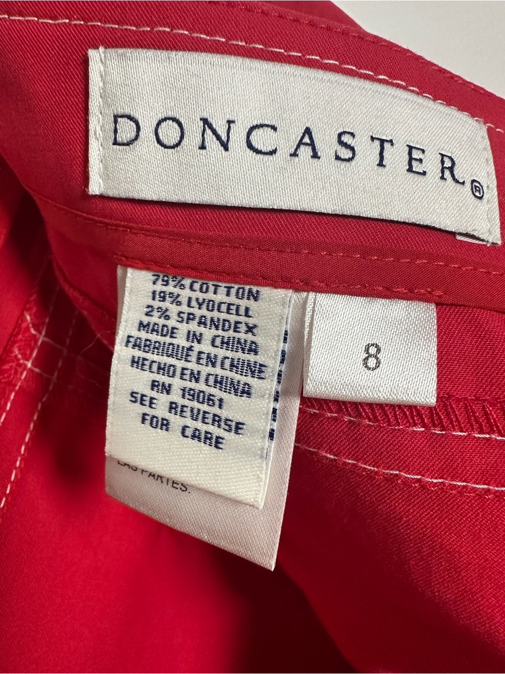 Y2K Vintage Doncaster Red Women's Collarless Jacket and skirt suit set size 8 - Picture 5 of 13
